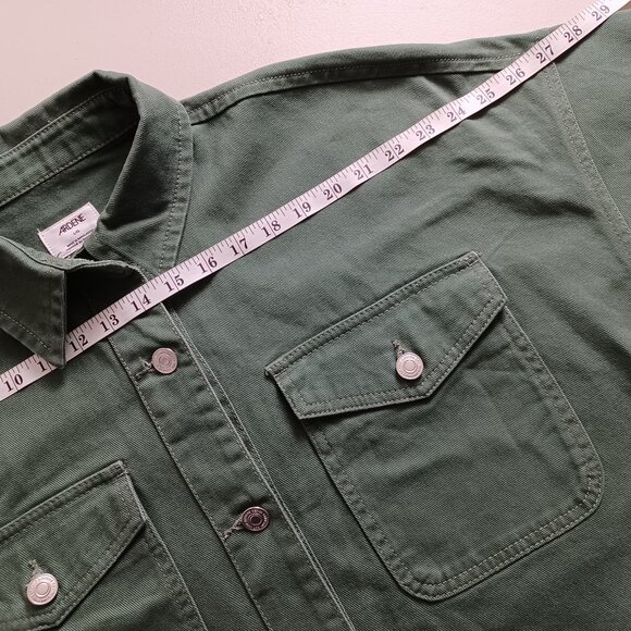 Ardene Green Cotton Twill Shirt Jacket - Picture 10 of 16